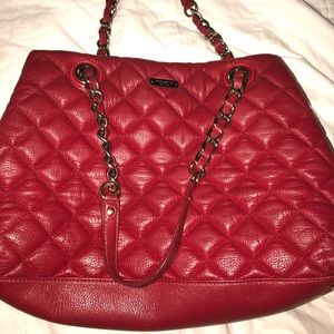 Red leather Kate spade shoulder bag